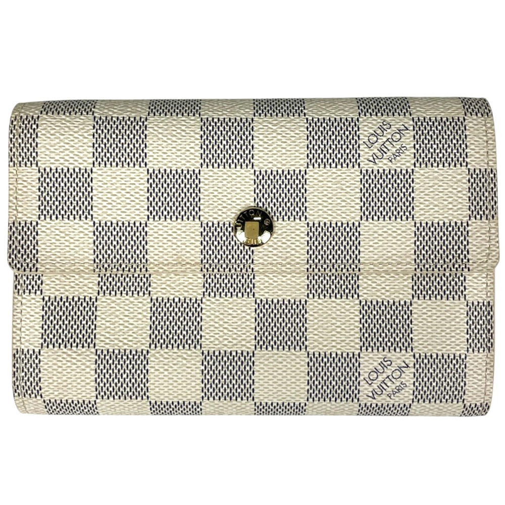 Louis Vuitton Portefeuille Alexandra Tri fold Wallet Damier Azur White